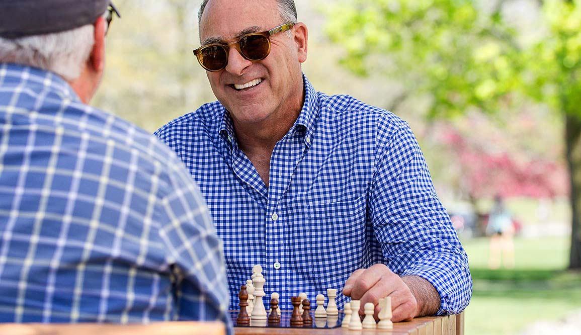Men playing chess